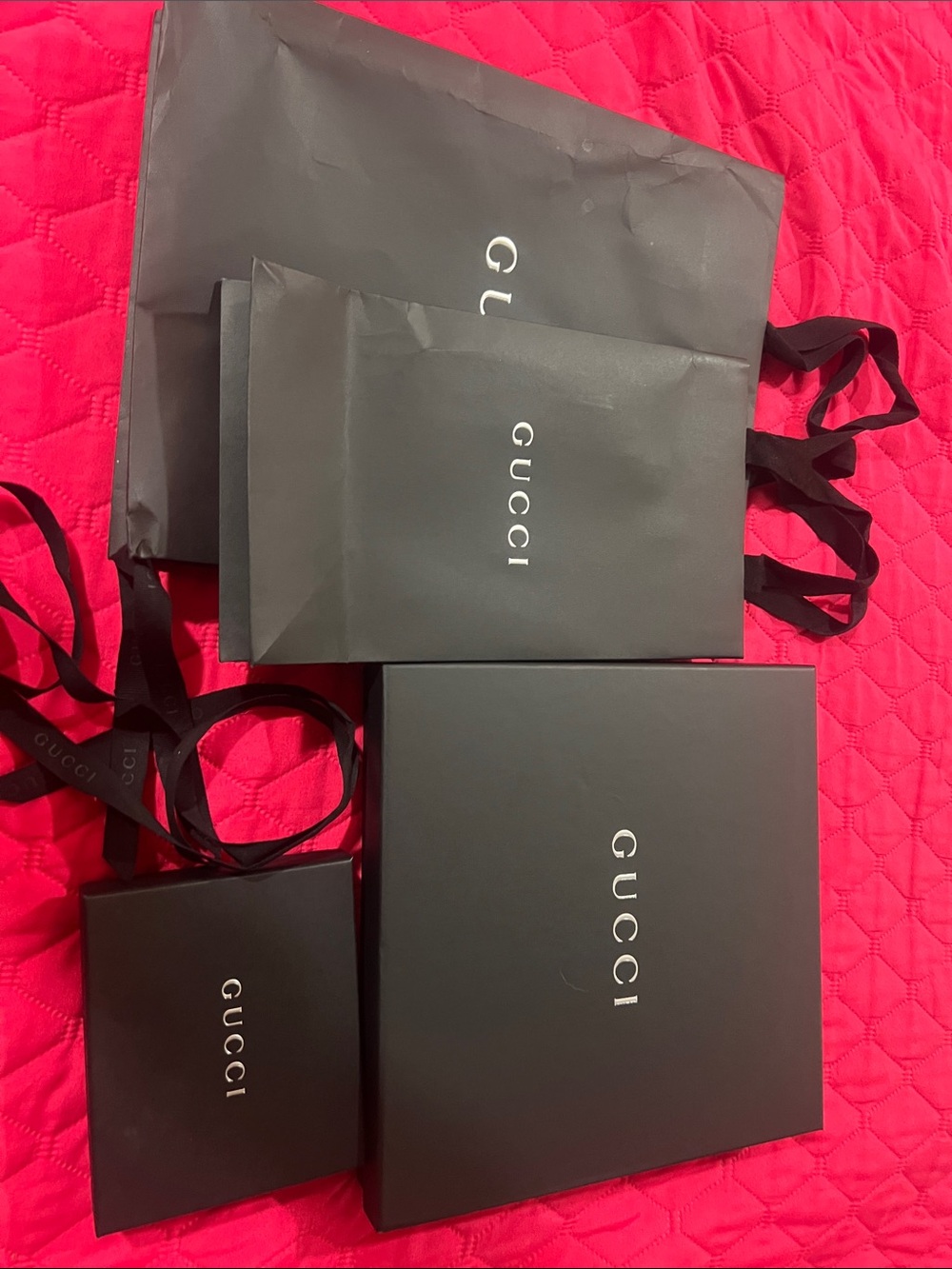 Gucci Black Gift Boxes & Bags Set